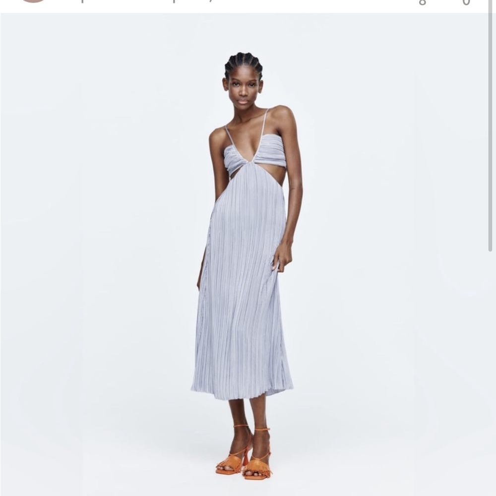 Zara cut out Pleated dress